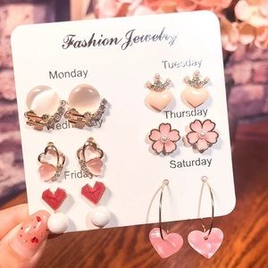 6 pieces /selected earring set